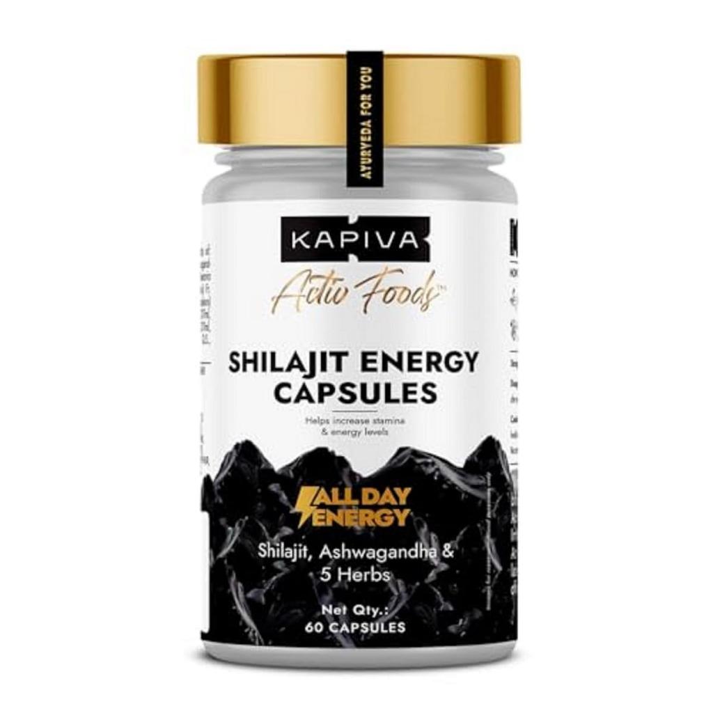 Kapiva Shilajit/Shilajeet Energy 60 капсул | Сделано из 100% чистого мумие.
