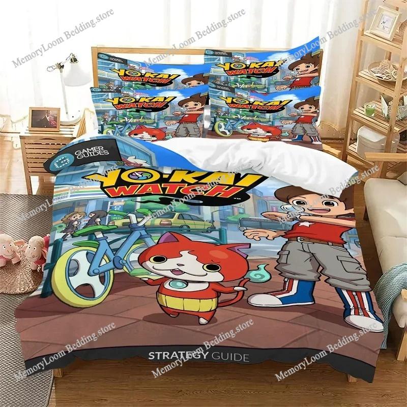 Игровой Крутой Набор Постельного Белья Yo-Kai Watch для Мальчиков и Девочек Размер Twin/Queen/King Пододеяльник Наволочка Постельное Белье Детское Взрослое Уютный Мягкий Домашний Текстиль