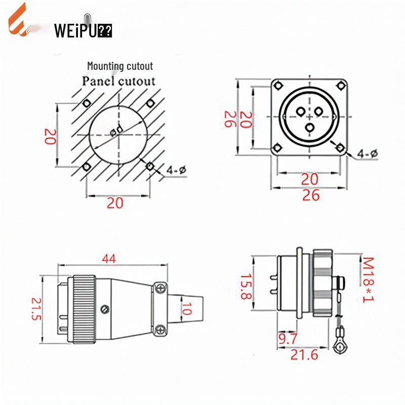 WEIPU WS16 Aviation Plug Industrial Connector, 2-10 Pin, Metal