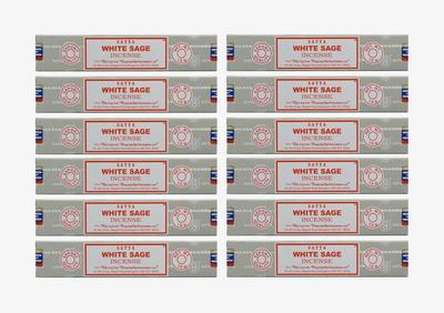 Grenadine Boutique - Благовония SATYA Белый шалфей - Набор из 12 коробок по 15 г, около 144 палочек