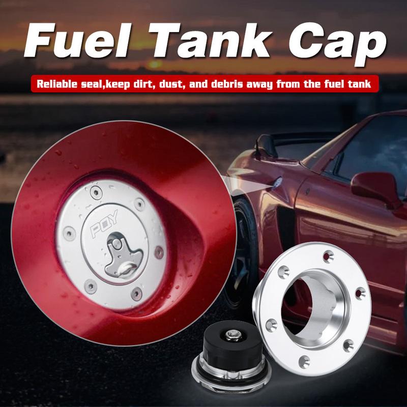 PQY - New Aluminum Billet Fuel Cell / Fuel Surge Tank Cap Flush Mount 6 bolt Surface Oxidation Opening ID 35.5mm PQY-SLYXG01