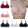 Women Lace Gather Bra Large Size Breathable Sexy Lace Jacquard Solid Bra