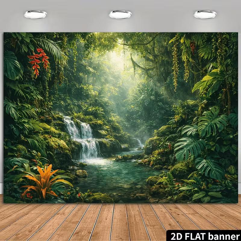 2D Баннер-фон Фото Пейзаж Природа Водный Ручей Дикие Тропические Леса