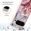 YB IMD Series-17 Style-E For Google Pixel 9/Pixel 9 Pro TPU Case Electroplating Kickstand Marble Pattern Cover