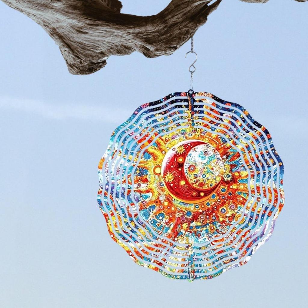 3D Elegant Metal Wind Spinner Dynamic Sculpture for Indoor Outdoor Courtyard Garden Art Thanksgiving Decoration No Electricity Required Outdoor