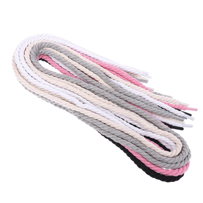 2Pcs Round Thick Rope Laces Polyester Cotton Solid Color Laces 0.8cm120cm Length Bold Shoelaces