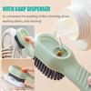 Long Handle Luxury Soft Bristle Shoe Brush with Liquid Holder - Multifunctional Press-on Household Cleaning Tool - PP Material, Space-Saving Design