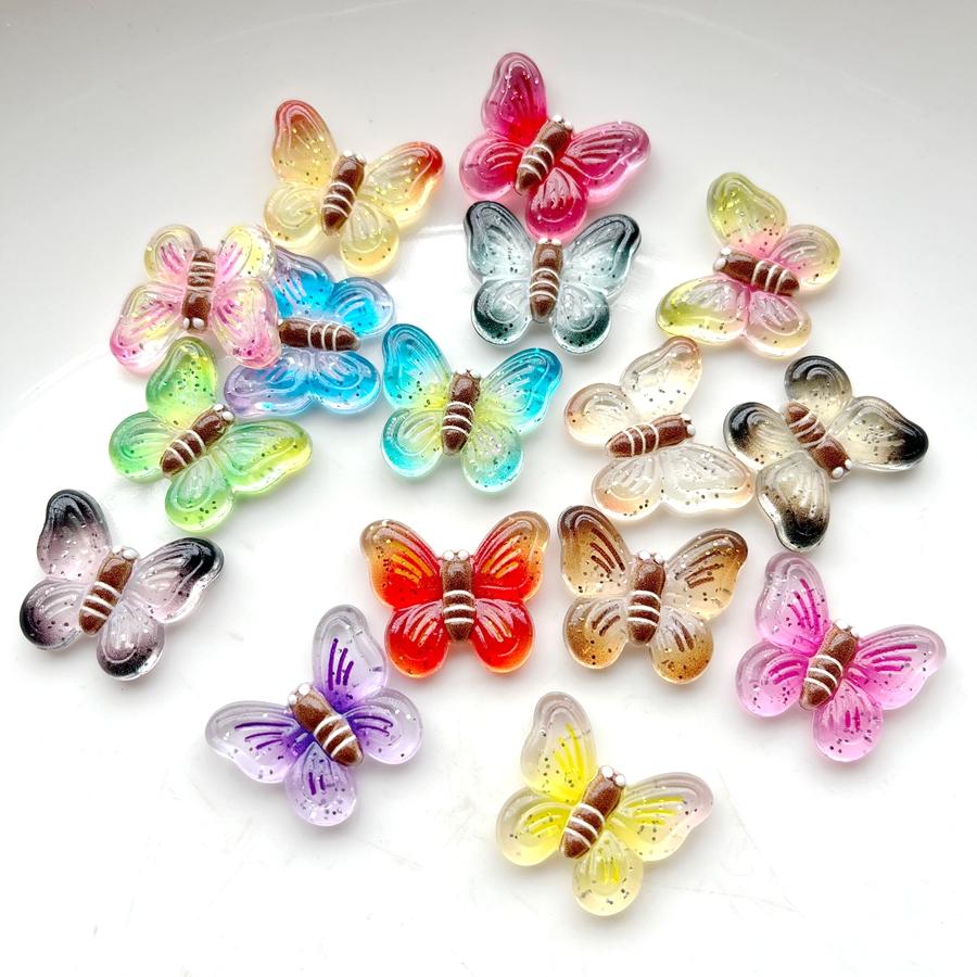 20 exquisite and colorful butterfly rhinestone flat back scrapbook decorations DIY jewelry earrings home decoration accessories