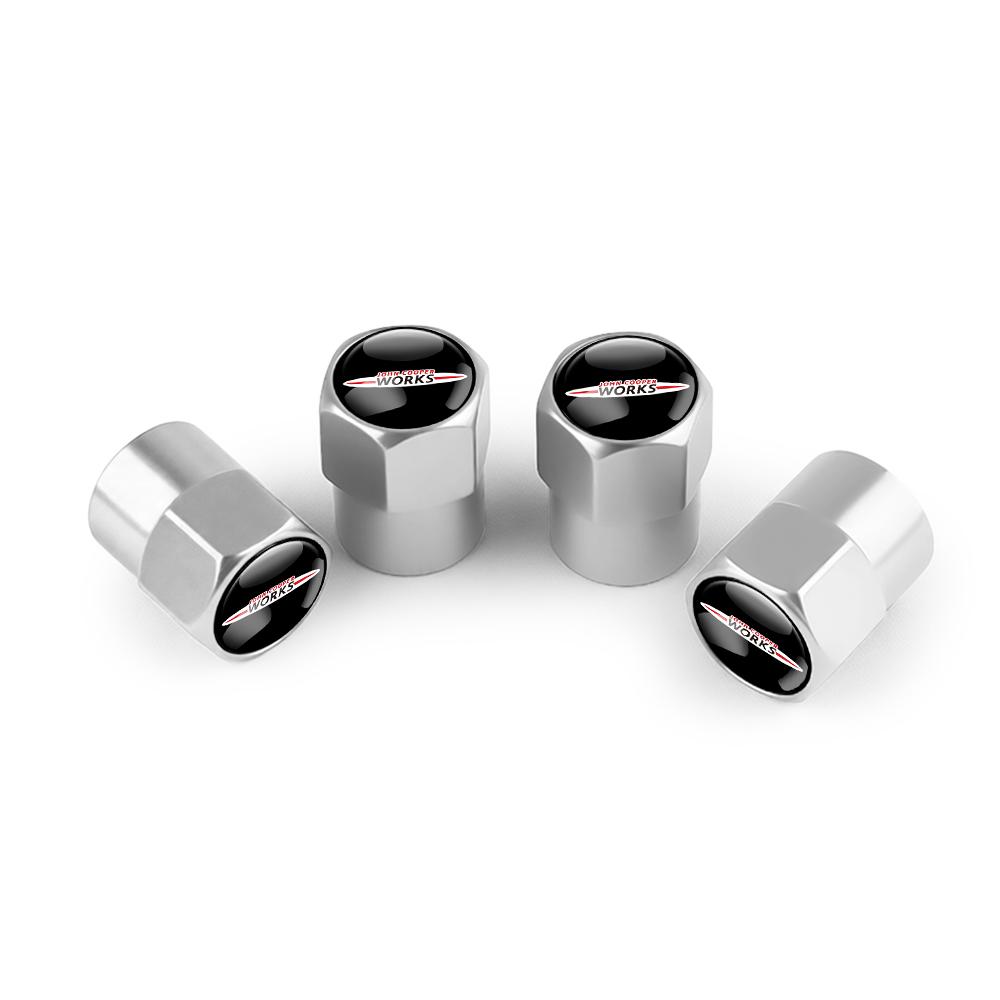 4pcs Car Metal Badge Wheel Tire Valve Caps Stem Cover For Mini Cooper S JCW Works F54 F55 F56 F57 F60 R50 R52 R53 R55 R56 R57 q4
