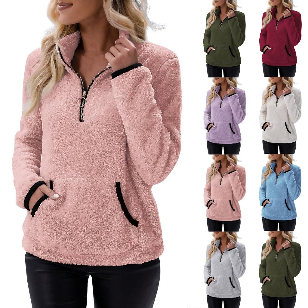 Oversized Loose Fitting Women's Autumn And Winter Pullover Round Neck Solid Color Hoodie