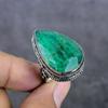 Natural Emerald Natural Gemstone 925 Sterling Silver Jewelry Ring Size 8 a7D32