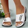 Women's Alphabet Sports Slippers, Soft Soled Open-toed Flats, Lightweight Indoor and Outdoor Summer Slippers