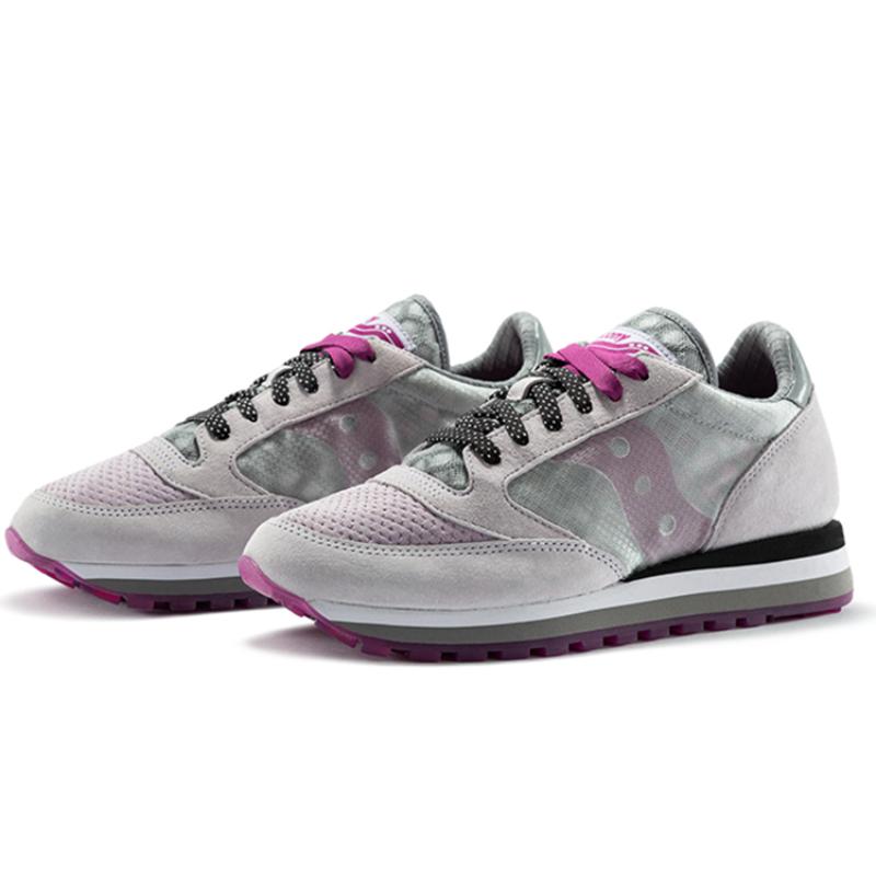 SAUCONY Кроссовки для бега Jazz с тройной амортизацией, противоскользящие, износостойкие, дышащие, низкие, женские, светло-розовые, Saucony S60554-1