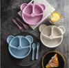 Children's Dinner Set Wheat Straw Tableware Baby Dish Tray Breakfast