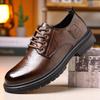 Leather Shoes Men's Lace-up Tooling Men's Shoes Platform Versatile Height-increasing Shoes Casual Leather Non-slip Men's Shoes Cotton Cotton Shoes Men