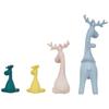 Статуэтка семьи оленей для домашнего декора | Набор фигурок из смолы (Упаковка из 4 штук, разноцветная)