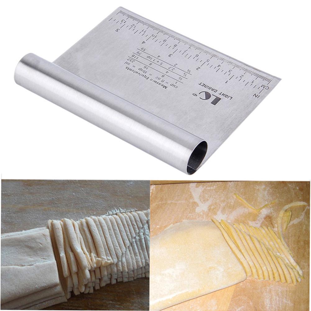 Roamtic Fashion Kitchen Scale Flour Pizza Scraper Pastry Cutter Cake Dough Stainless Steel Tool