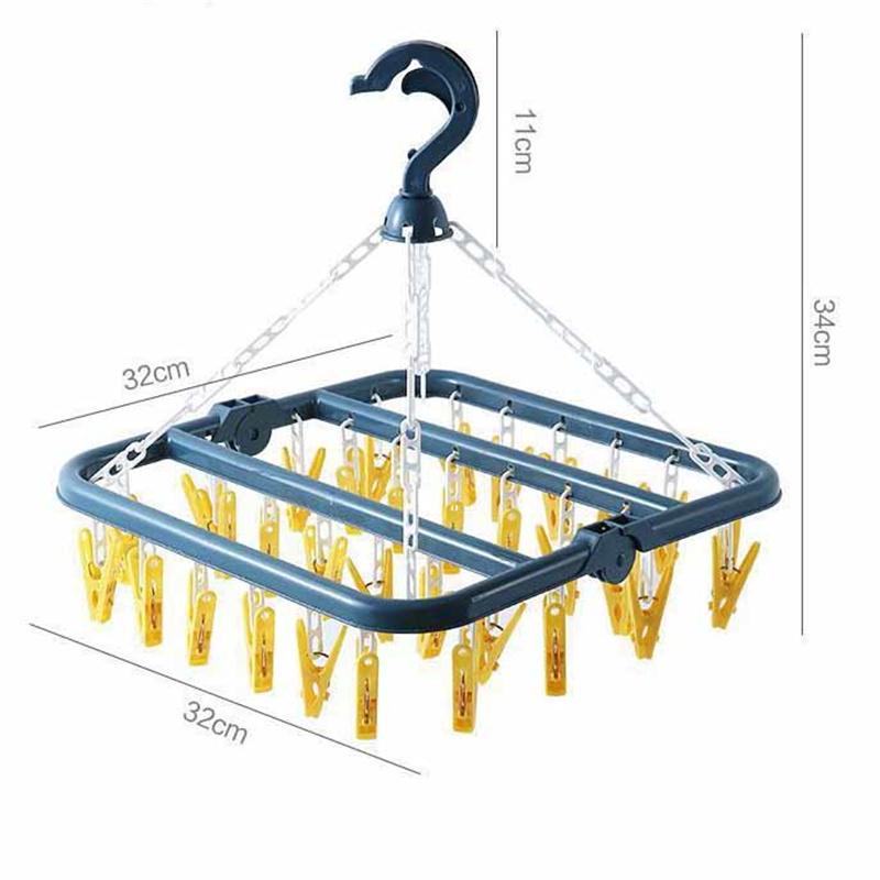 32 зажима складная вешалка сушилка для одежды ветрозащитная для брюк носки нижнее белье пластиковая сушилка для белья домашний бытовые принадлежности