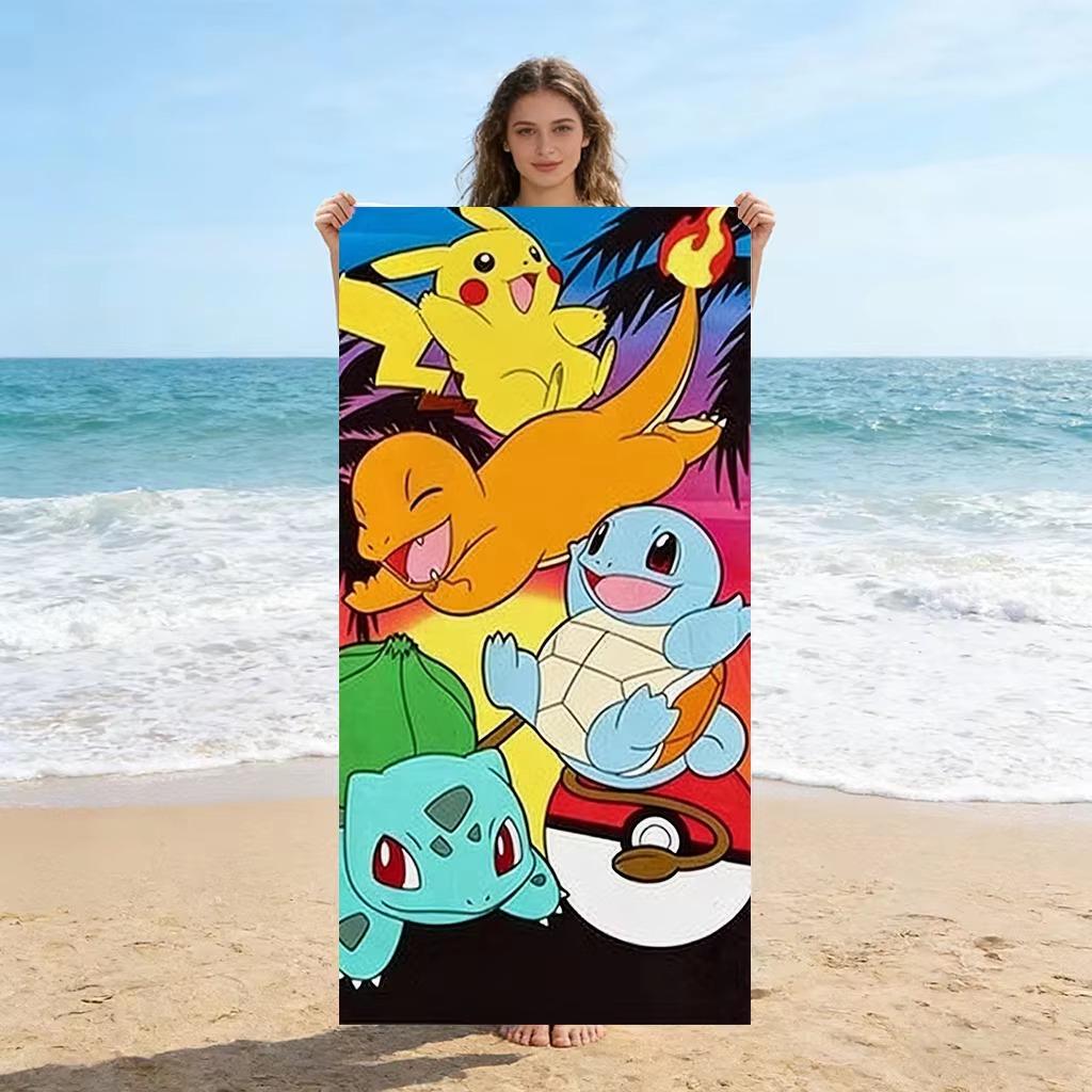 Милое пляжное полотенце P-Pokemon, быстросохнущее, супервпитывающее, многоцелевое для йоги, бассейна, спорта, дома, отличный подарок для друзей