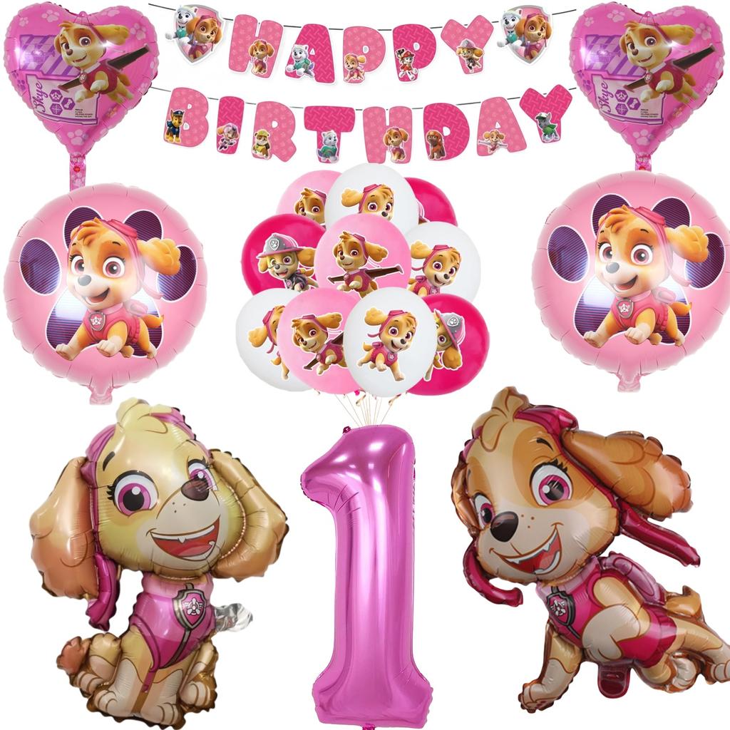 Розовая Вечеринка в честь Дня Рождения Щенячий Патруль Декор Скай Одноразовая Посуда Скатерть Тарелки Фольгированные Шары Праздник для Малыша Девичник Товары для Вечеринки