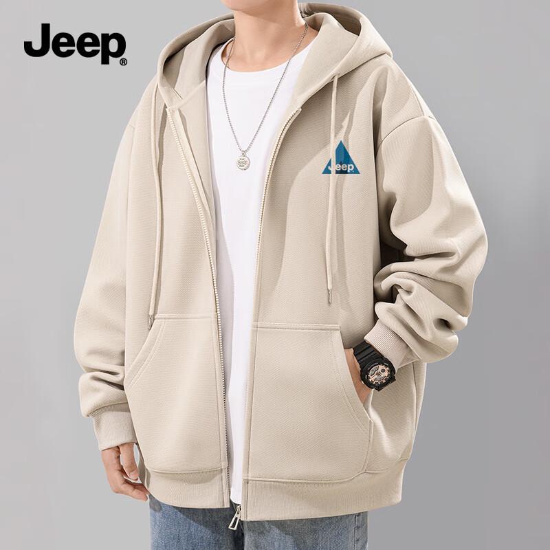 JEEP Men's Loose Fit Full-Zip Hooded Sweatshirt