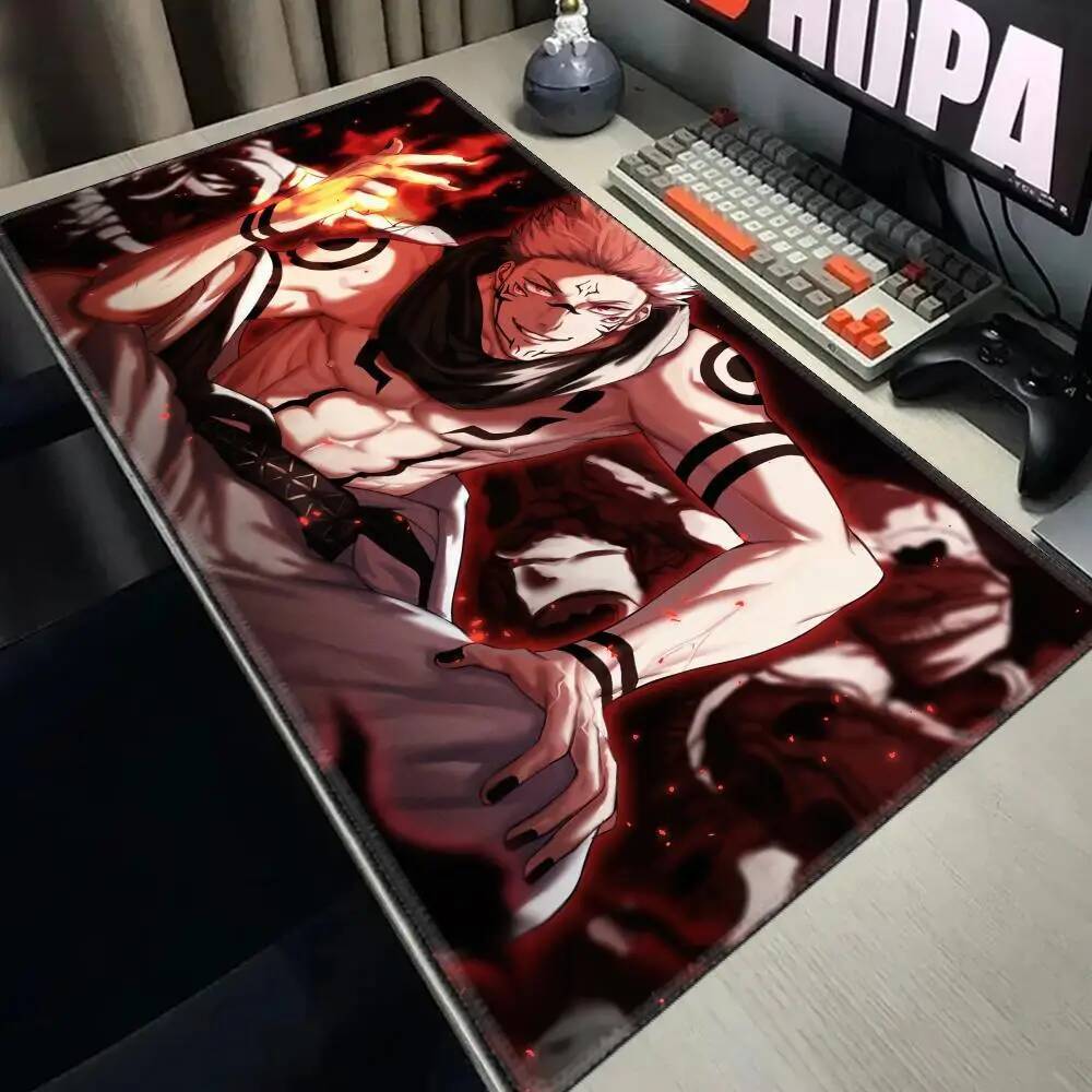 Игровой коврик для мыши Jujutsu Kaisen XXL Игровые аксессуары Офисный геймерский коврик для клавиатуры и стола Нескользящий для ноутбука Сатору Годжо Коврик для мыши