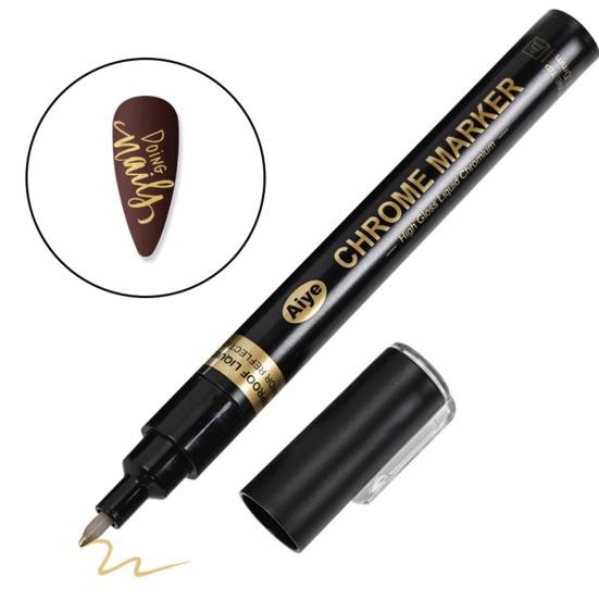 Ручка для рисования ногтей с зеркальным эффектом, профессиональная водостойкая подводка для маникюрного салона, сделай сам, нейл-арт, абстрактные линии, граффити-маркер