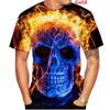Men's Spring/Summer Fashion Funny Gothic Skull 3D Printed T Shirt Black Round Neck Short Sleeve Tops XXS-6XL