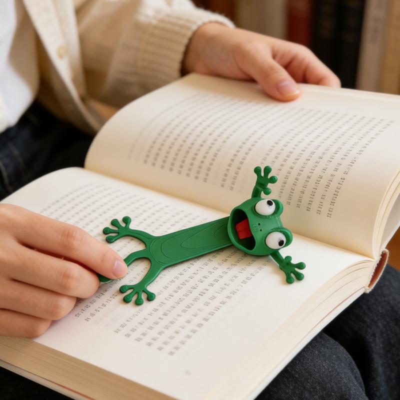 Причудливая 3D-закладка в виде мешковатой лягушки, зажим для книжной страницы, креативная милая мультяшная канцелярия, закладка-лягушка, одна штука