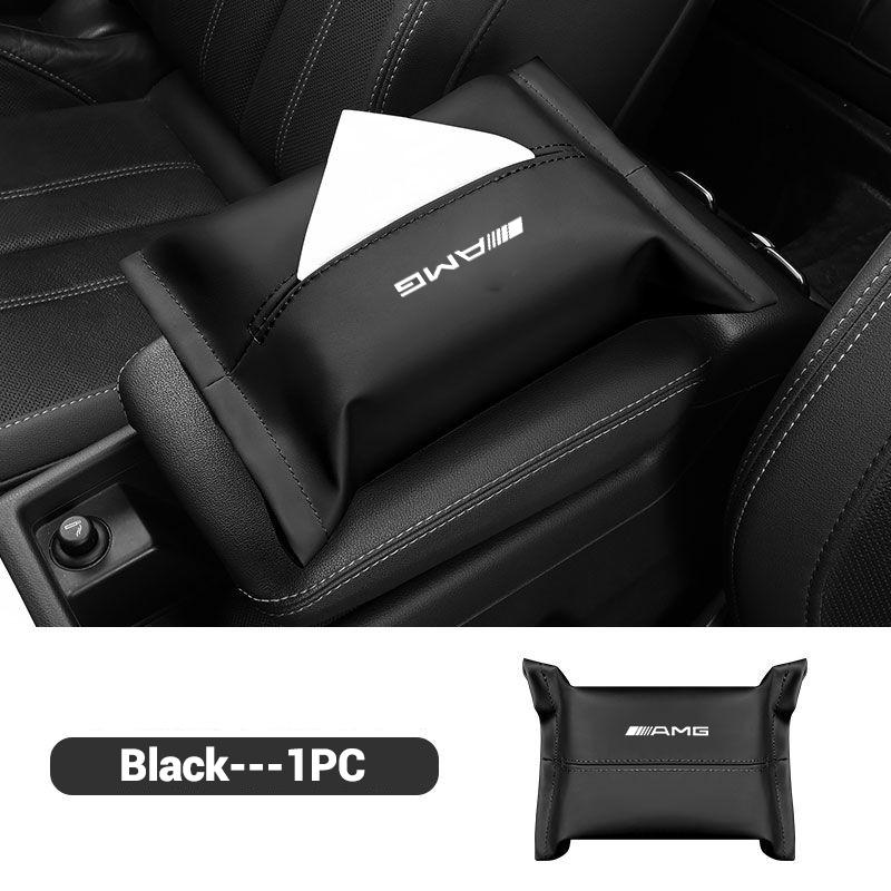 WVQ5 Car Tissue box Interior Leather Paper Tissue Storage Box Accessory For Mercedes Benz AMG W204 W205 W203 W211 W212 W213 W169 W220