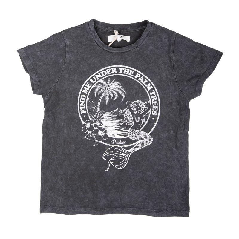 Детская футболка цвета Хизер серого цвета с логотипом спереди DEELUXE 74