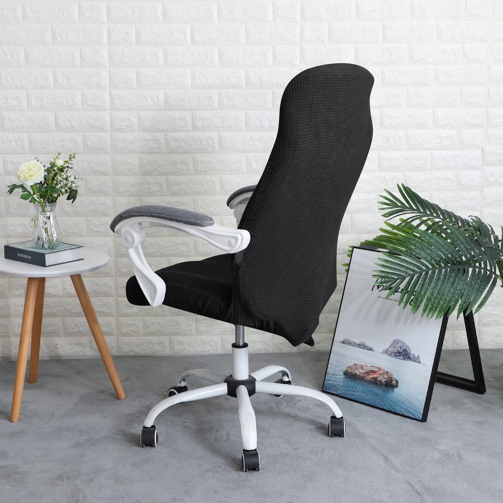 Swivel Office Chair Cover Black Jacquard