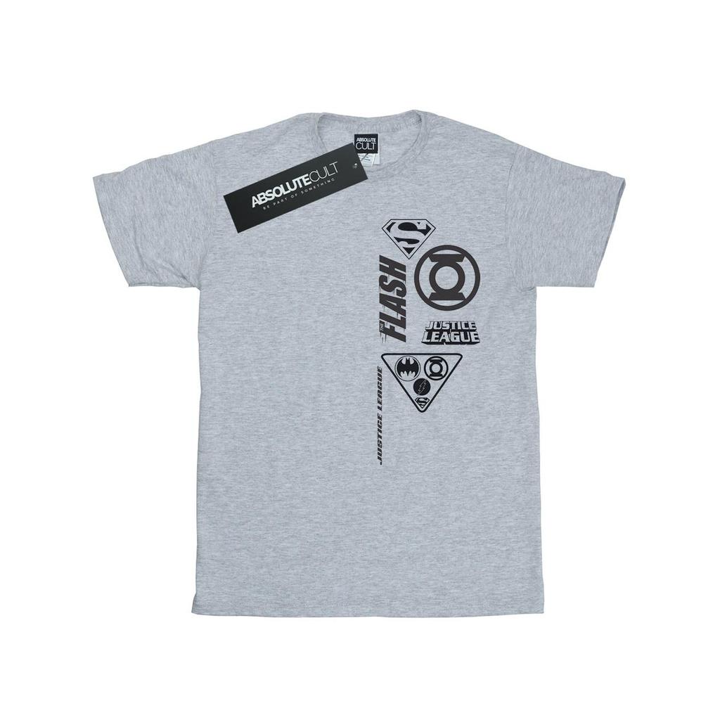 DC Comics Womens/Ladies Justice League Chest Icons Cotton Boyfriend T-Shirt