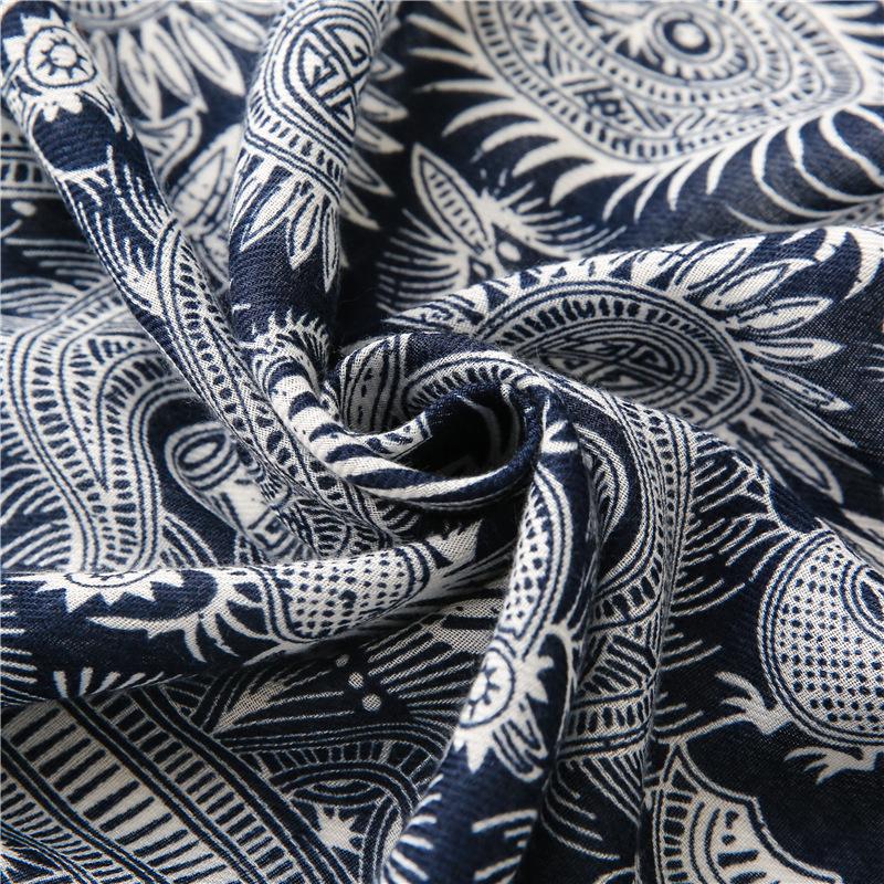 New Women'S Soft Navy Blue Bohemian Tassel Scarf, Fashionable Scarf, Headscarf, Travel, Vacation, Beach Wrap, Shawl