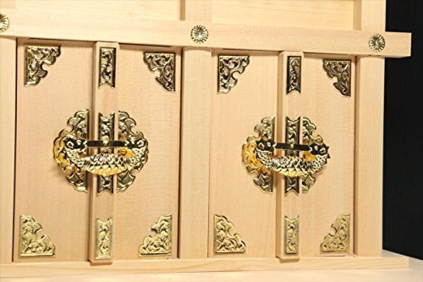 Мастерство Ямако Кисо Хиноки Эбису Дайкоку святилище, большой синтоистский алтарь Нися Дайкоку, высота x ширина 45 см x глубина 17 см (Тело святыни)