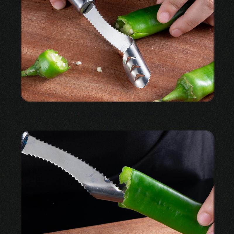 HANYANG Stainless Steel Chilli Seed Remover Creative Kitchen Corer Green Pepper Seed Remover Kitchen Gadgets Seed Remover