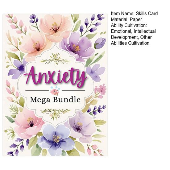 52 Anxiety Coping Skills Card Planner Stress Relief Teens Adults Mental Health Therapy Mindfulness Meditation Self-Care Flashcard Tools