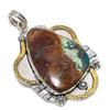 Подвеска Chrysocolla Handmade из стерлингового серебра 925 пробы в двух тонах 2,56 дюйма E3D23