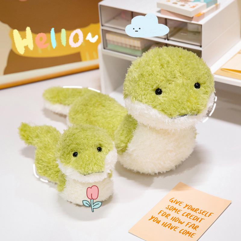 Милая плюшевая кукла-змея Зеленая кудрявая игрушка Тряпичная кукла Текстурированная Подарок для девочки Подарок на день рождения ребенка