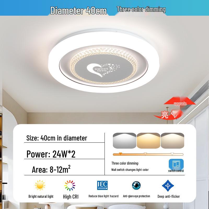 Умный современный кремовый круглый потолочный светильник для главной спальни - Модный и простой.