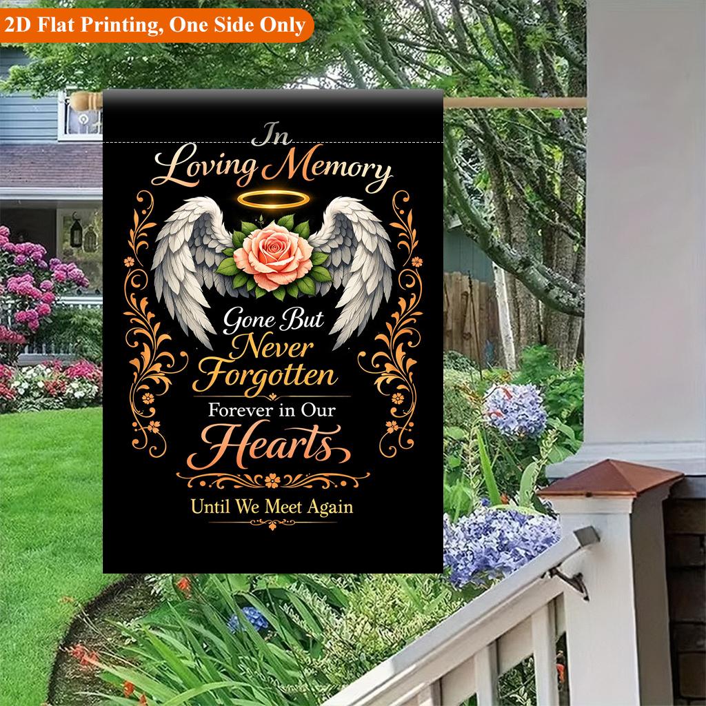 1pc Loving Memory Tribute Garden Flag - Single-Sided Polyester, 29.97x44.96 cm, Outdoor Decor