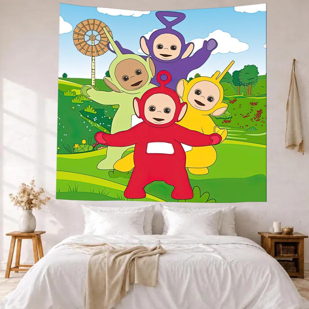 Teletubbies Wall Decor Tapestry Art For Pet Memorial Birthdaywedding Party Backdrop Family Gift