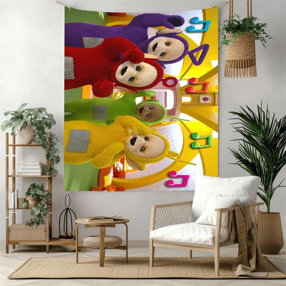 Teletubbies4 Wall Decor Tapestry Art For Pet Memorial Birthdaywedding Party Backdrop Family Gift