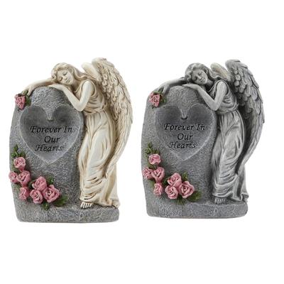 Ваза для кладбища на солнечной батарее, скульптура ангела, украшение из смол, уличный декор, цветочный горшок для мемориалов, сад, место захоронения