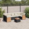 VidaXL Garden Lounge Set 8 Pcs with Cushions Black Braided Resin 3259893