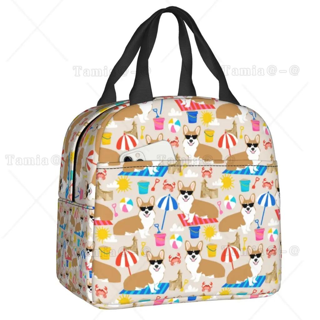 Кофе Welsh Corgi Dog Многоразовые ланч-боксы для женщин Водонепроницаемый охладитель Термосумка для еды Изолированная сумка для обеда для детей Школьники