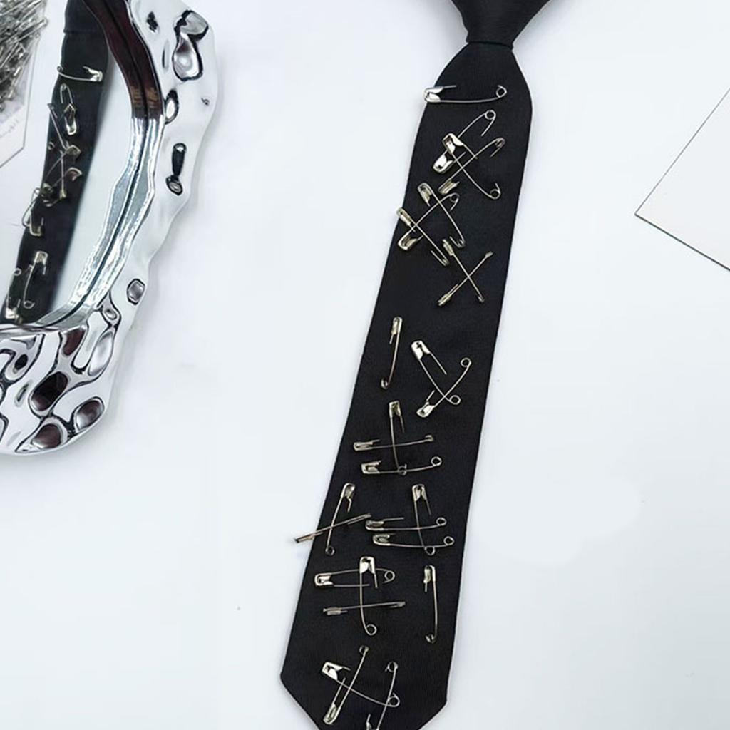 Y2K Girl Tie for Theme Party Knotfree Neck Tie with Pin Decors School Event Shirt Tie for Everyday Use Uniform Accessory