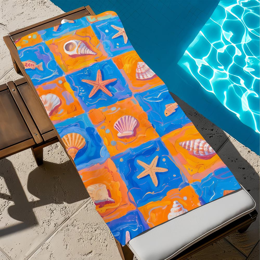 vintage art fashion modern starfish shell soft Beach Towels Trip swim Pool bathing Towel Gym Spa home Decor Gift Holiday