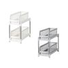 Under Sink Organiser Sliding Kitchen Cabinet Organizer Sturdy Stainless Steel Bathroom 2 Tier Pull Out Cabinet Organizer