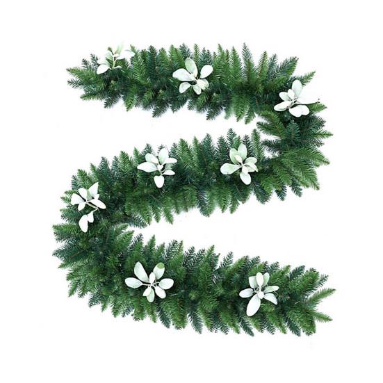 9 футов Рождественская кедровая гирлянда Реалистичная искусственная кедровая гирлянда Гибкая искусственная гирлянда из сосновых иголок